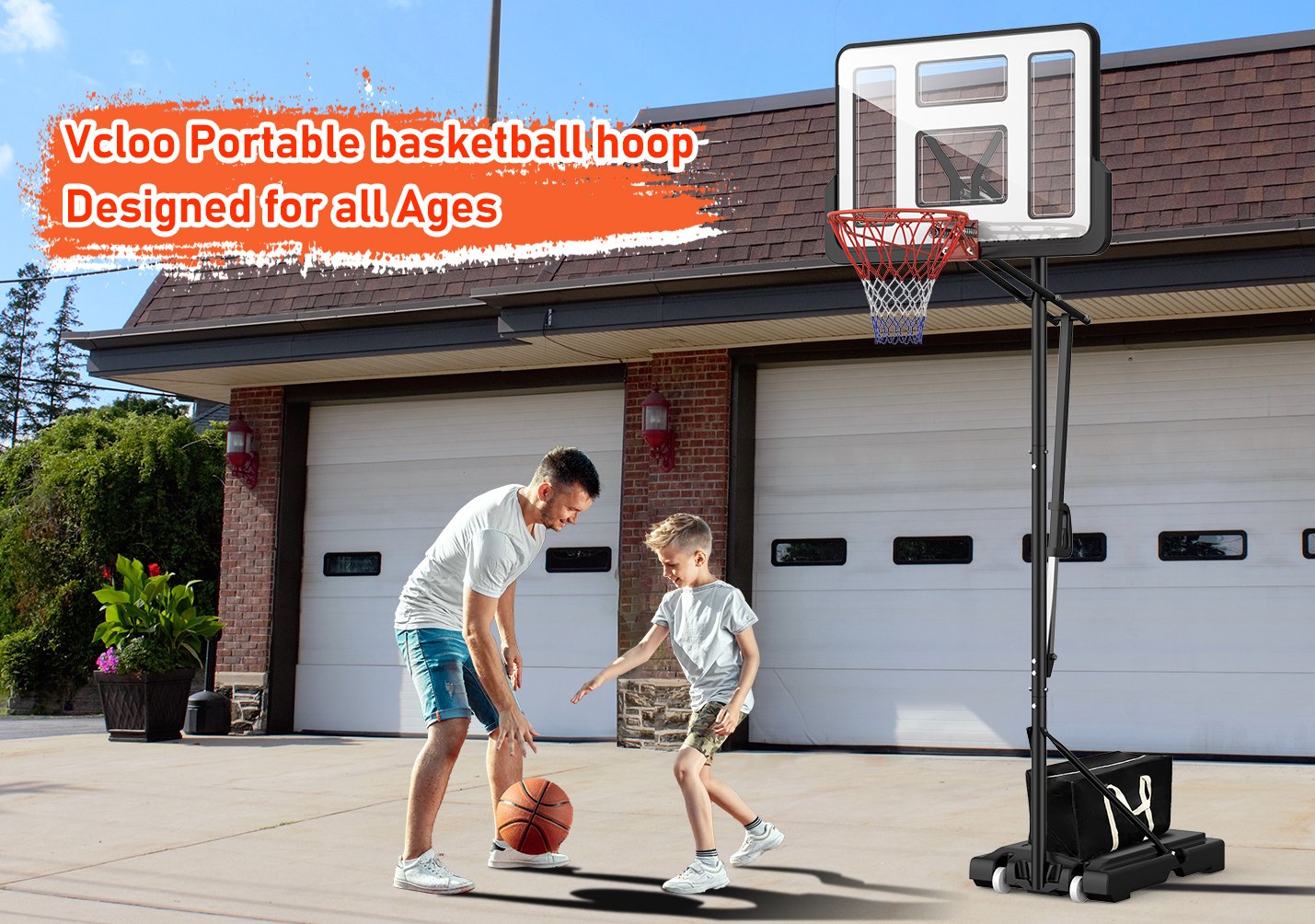 Vcloo portable basketball hoop — designed for all ages